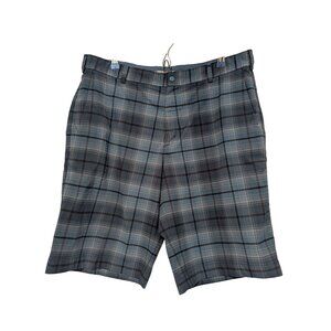 Nike Golf Mens Plaid Dri-Fit Shorts 36 Blue & Gray Lightweight Performance Fabri
